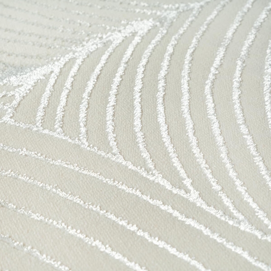 Teppich Creme mit Struktur Muster pflegeleicht