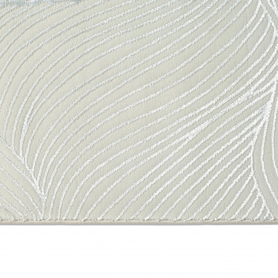 Teppich Creme mit Struktur Muster pflegeleicht