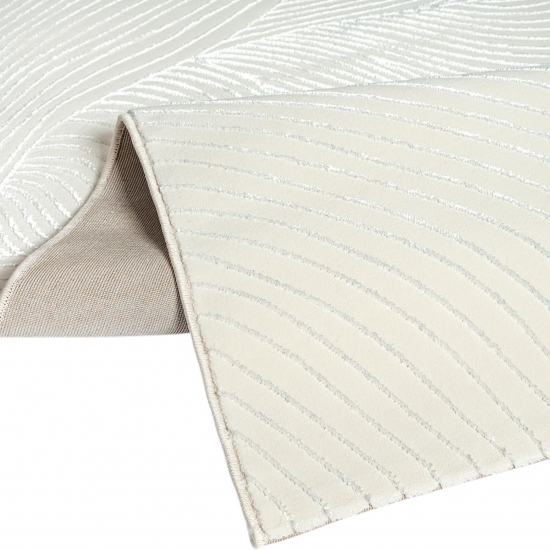 Teppich Creme mit Struktur Muster pflegeleicht