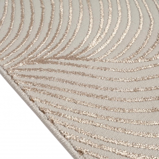 Teppich Creme modern pflegeleicht weich mit Wellenstruktur