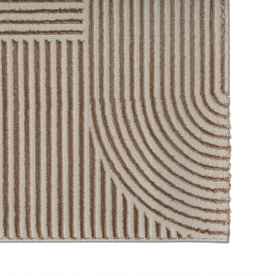 Teppich Beige Muster pflegeleicht modern