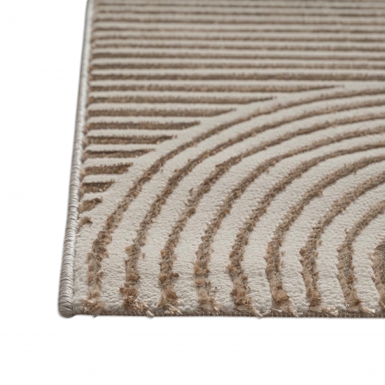 Teppich Beige Muster pflegeleicht modern