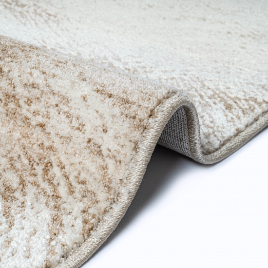 Beiger Teppich mit modernem Kreis-Design weich pflegeleicht