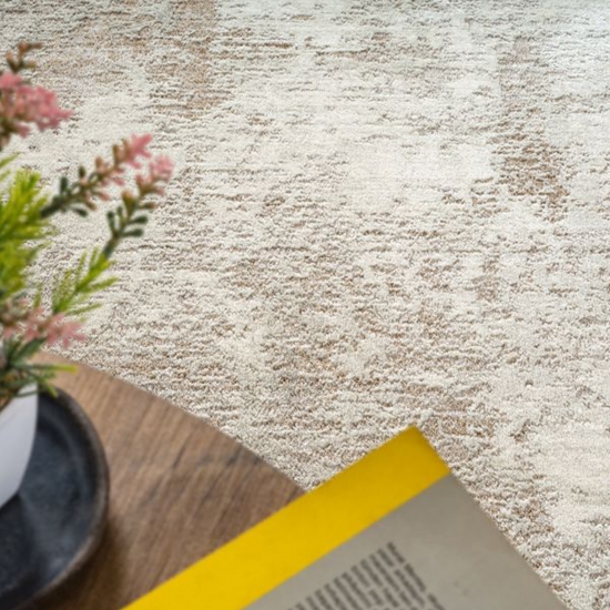 Teppich beige sanftes Wolken-Design weich pflegeleicht