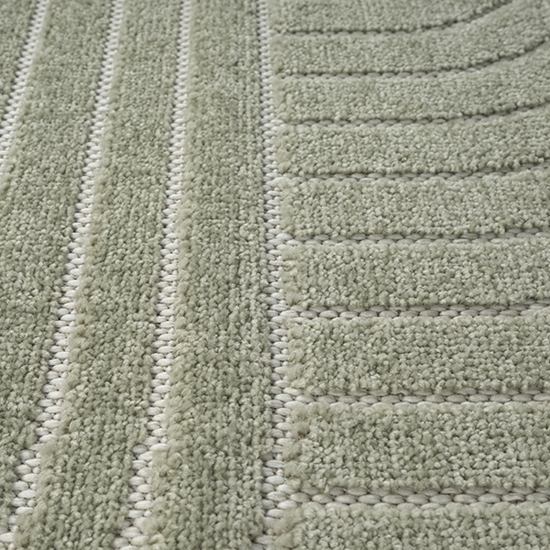 Preview: Moderner In- und Outdoor Teppich mit Bogen Muster in grün Preview: Moderner In- und Outdoor Teppich mit Bogen Muster in grün