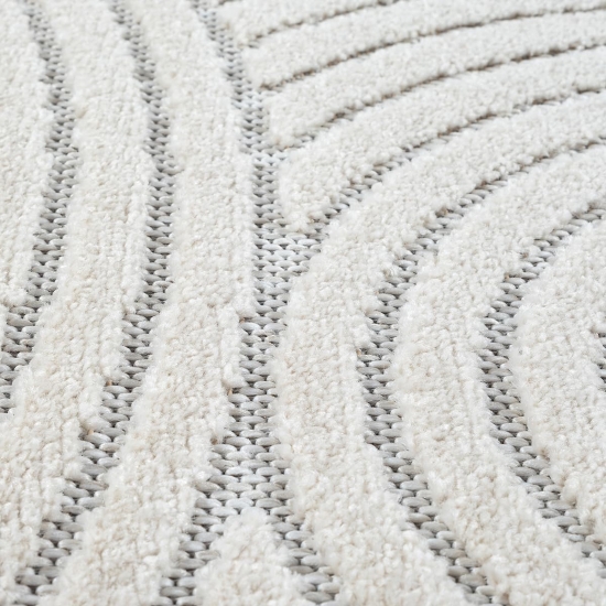 Preview: Teppich Outdoor wetterfest in Creme mit Kreismuster – modern & pflegeleicht Preview: Teppich Outdoor wetterfest in Creme mit Kreismuster – modern & pflegeleicht