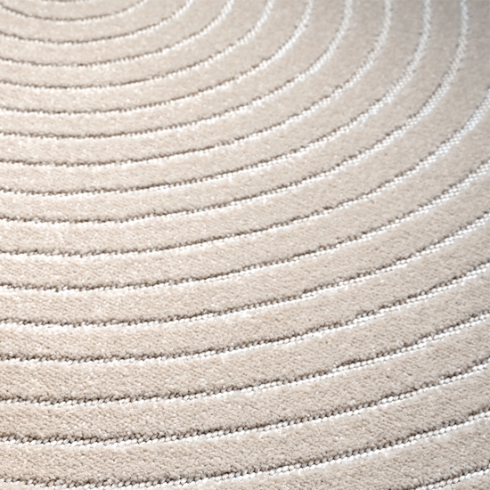 Outdoor Teppich Beige rund robust pflegeleicht vielseitig einsetzbar