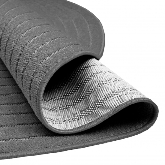 Preview: Outdoor Teppich Light Anthrazit rund robust pflegeleicht vielseitig einsetzbar