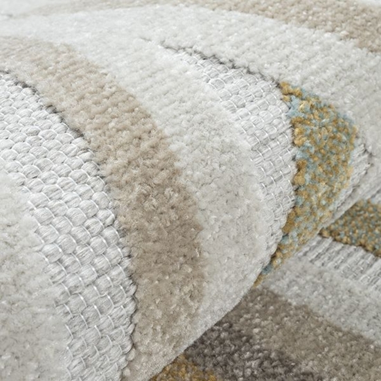 Preview: Moderner Outdoor-Teppich mit Abstraktem Muster in Creme und angenehmen Naturfarben