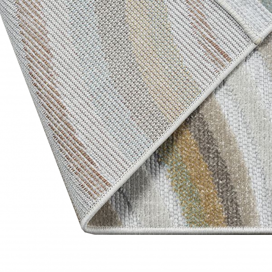Preview: Moderner Outdoor-Teppich mit Abstraktem Muster in Creme und angenehmen Naturfarben