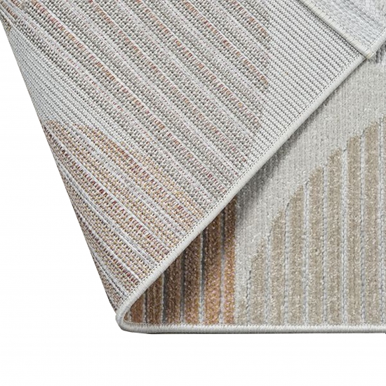 Preview: Innen- & Außen-Teppich mit geometrischem Muster in sanften Naturtönen