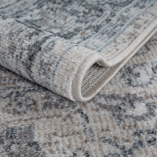 Preview: Outdoor-Teppich Vintage Muster Wohnzimmer und Terrasse grau