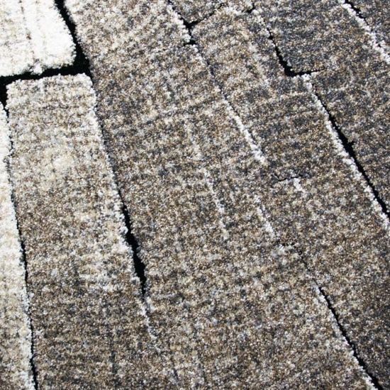 Teppich Baum Optik in Braun Beige Grau Creme