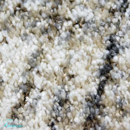 Teppich Baum Optik in Braun Beige Grau Creme