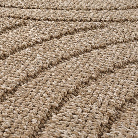 Preview: Teppich In- und Outdoor mit Kreislinien-Muster in Beige für moderne Wohn- und Außenbereiche Preview: Teppich In- und Outdoor mit Kreislinien-Muster in Beige für moderne Wohn- und Außenbereiche