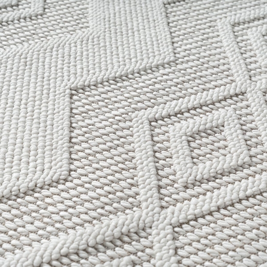 Pflegeleichter Teppich mit strukturierter Loop-Optik Creme