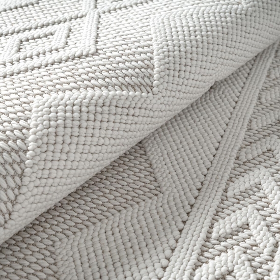 Pflegeleichter Teppich mit strukturierter Loop-Optik Creme