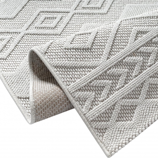 Pflegeleichter Teppich mit strukturierter Loop-Optik Creme