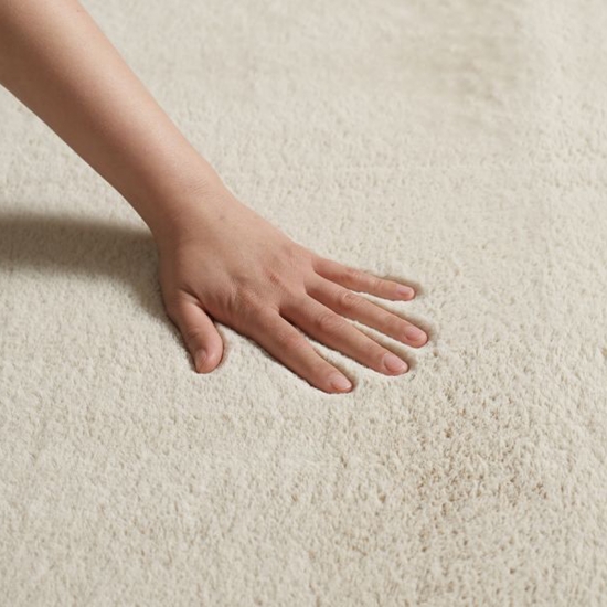 Preview: Teppich Beige mit Antirutsch-Rücken – Weich & gemütlich