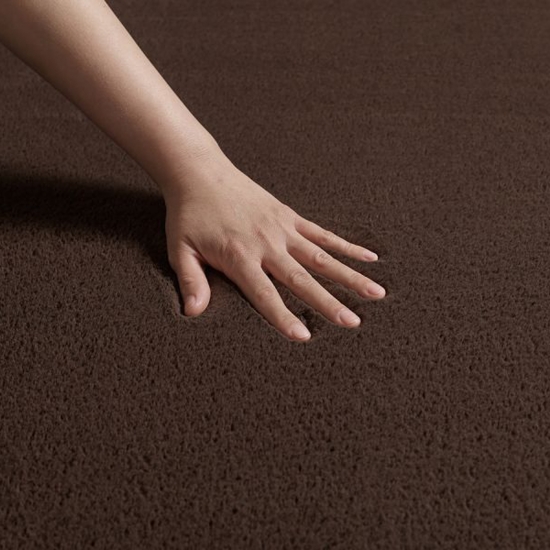 Preview: Teppich Braun mit Antirutsch-Rücken – Weich, gemütlich & pflegeleicht