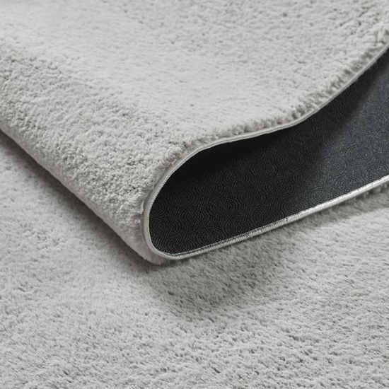 Preview: Teppich grau Wohnzimmer Schlafzimmer modern rutschfest weich Kurzflor Fußbodenheizung geeignet