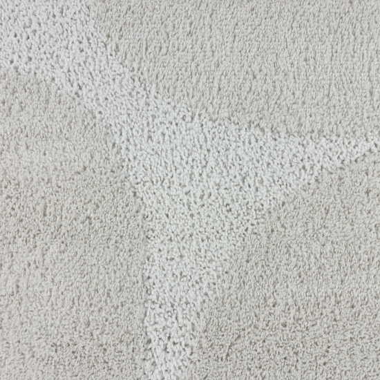 Preview: Moderner Hochflor-Teppich stilvoll, weich & zeitlos mit organischem Muster in Creme