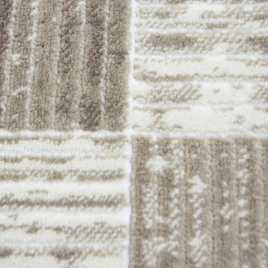 Designer Teppich mit Karomuster in Beige Creme