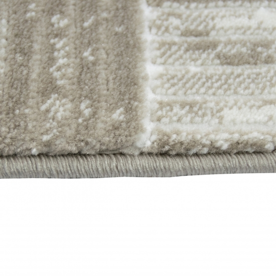 Designer Teppich mit Karomuster in Beige Creme