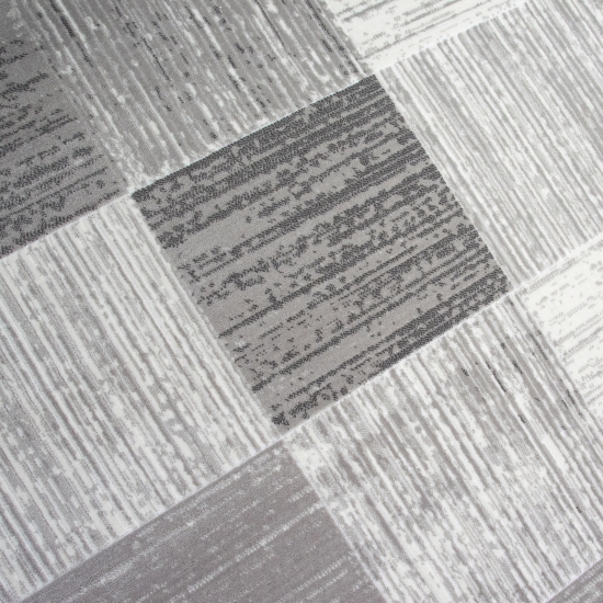 Designer Teppich mit Karomuster in Beige Grau