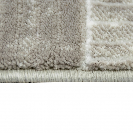 Designer Teppich mit Karomuster in Beige Grau