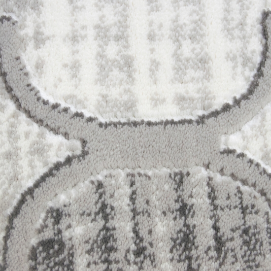 Designer Teppich Marokkanisches Muster in Grau Beige