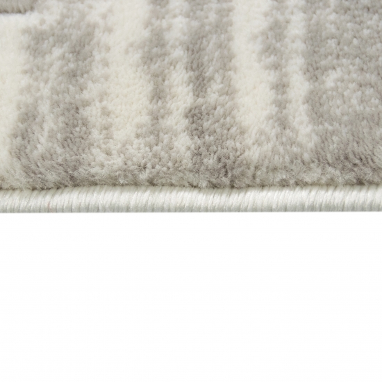 Designer Teppich Marokkanisches Muster in Grau Beige