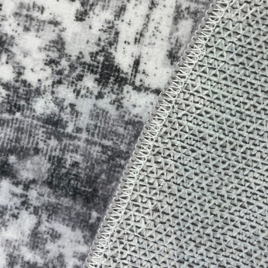 Grauer Teppich mit Medaillon für vielseitige moderne Wohnbereiche