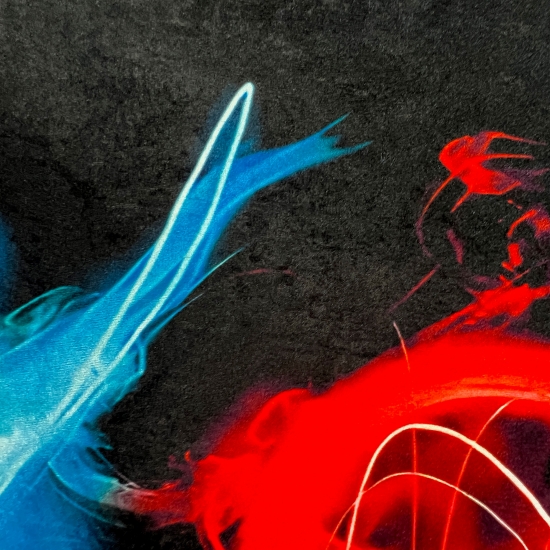 Gaming Teppich mit neonfarbigen Symbolen