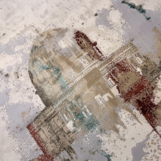 Preview: Gebetsteppich mit Moschee-Motiv in heller Farbgebung