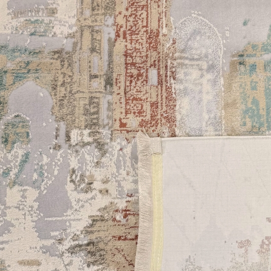 Gebetsteppich mit Moschee-Tor Motiv in hellen Naturtönen