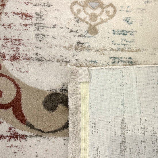 Gebetsteppich mit arabischer Kalligrafie und Ornamentmotiv in Creme