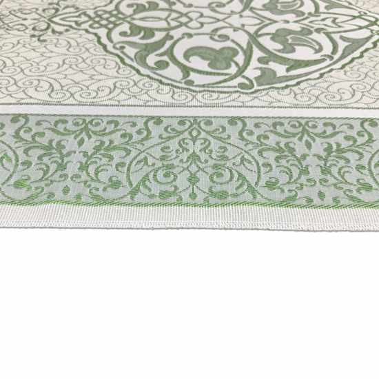 Gebetsteppich aus Taftstoff mit Geschenkbox und Tesbih leicht grün 65 x 110 cm