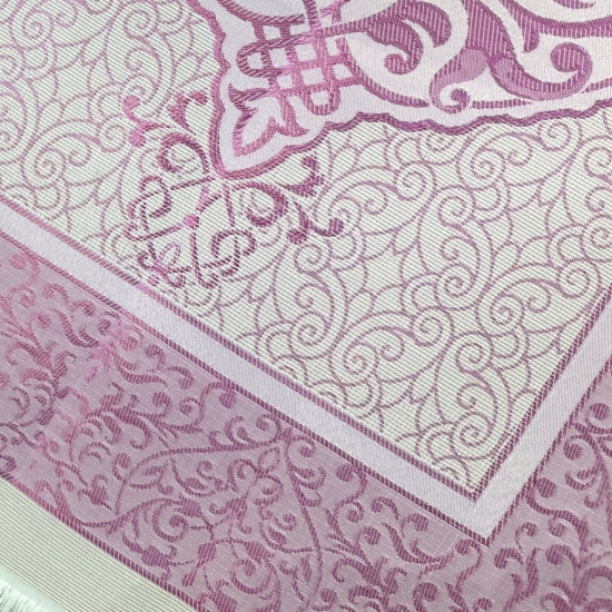Preview: Gebetsteppich aus Taftstoff mit Geschenkbox und Tesbih leicht lila 65 x 110 cm