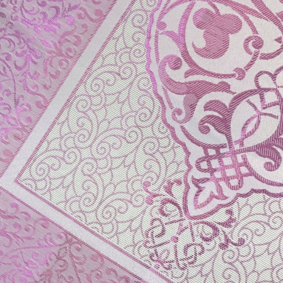 Preview: Gebetsteppich aus Taftstoff mit Geschenkbox und Tesbih leicht lila 65 x 110 cm