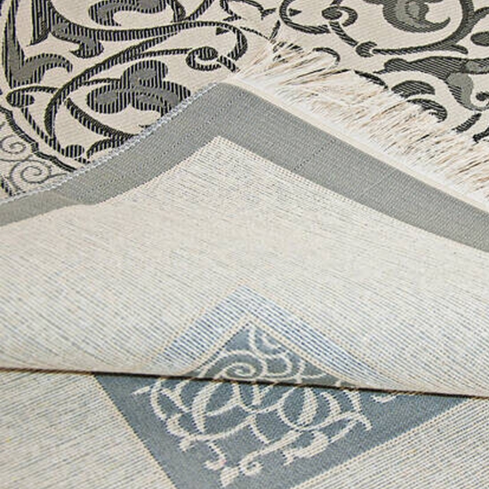 Gebetsteppich Taftstoff Grau 65 x 110 cm mit Geschenkbox und 99er Gebetskette – klassisches Set für Gebet & Besinnung