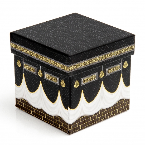 Gebetsteppich Taftstoff Creme 65 x 110 cm mit Geschenkbox und 99er Gebetskette – edles Design für Zuhause und unterwegs