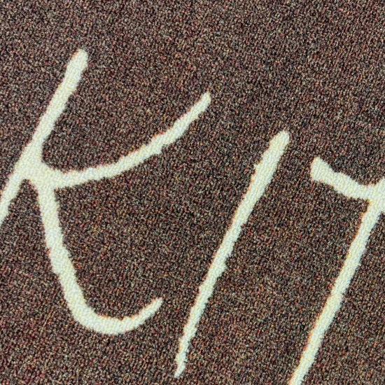 Küchenmatte mit Schriftzug, schmutzabweisend und pflegeleicht Braun