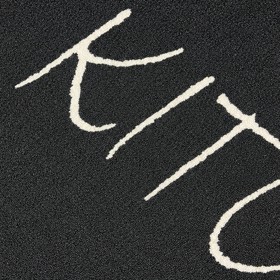 Küchenmatte mit Schriftmotiv, schmutzabweisend und pflegeleicht Schwarz