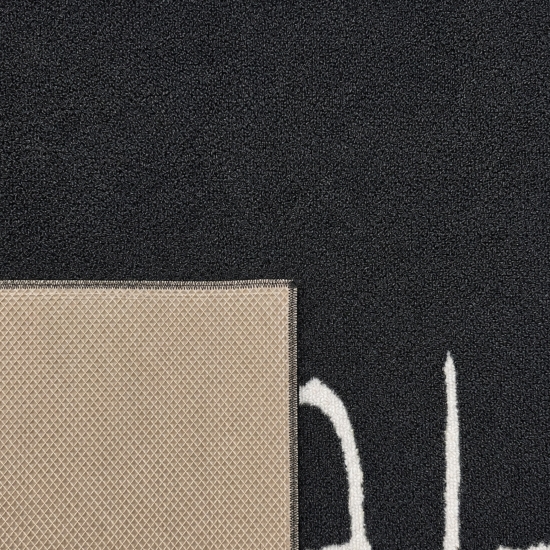 Küchenmatte mit Schriftmotiv, schmutzabweisend und pflegeleicht Schwarz