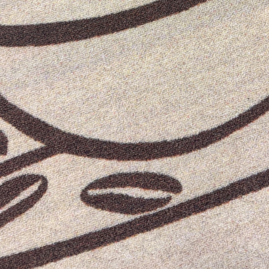 Küchenmatte mit Tassenmotiv, strapazierfähig und pflegeleicht Beige