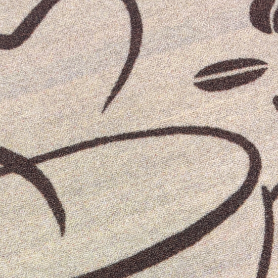 Küchenmatte mit Tassenmotiv, strapazierfähig und pflegeleicht Beige