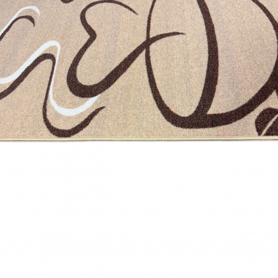 Küchenmatte mit Tassenmotiv, strapazierfähig und pflegeleicht Beige