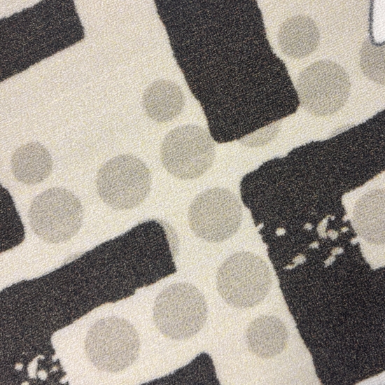 Preview: Küchenteppich Beige mit Coffee-Schriftzug, pflegeleicht und robust