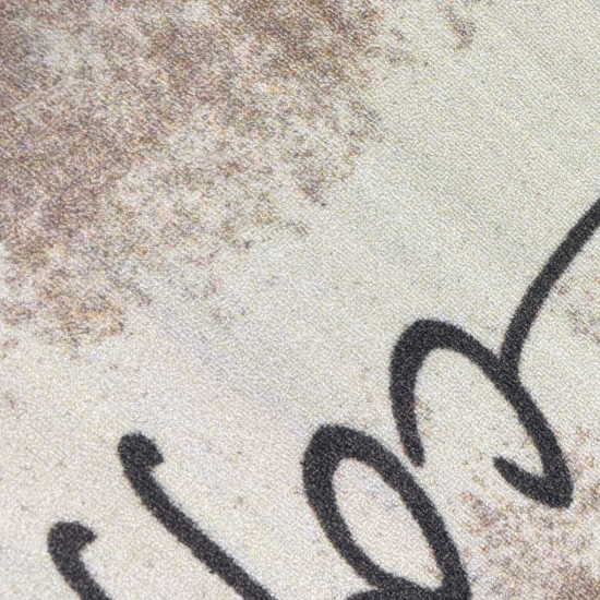 Preview: Küchenteppich Beige mit Coffee-Time-Motiv, pflegeleicht und robust